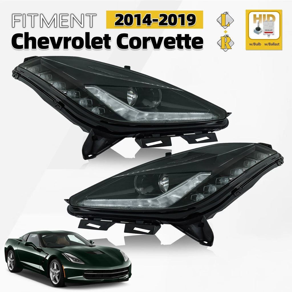 HID/Xenon Headlight Set for Chevy Corvette (2014–2019) w/Bulb & Ballast