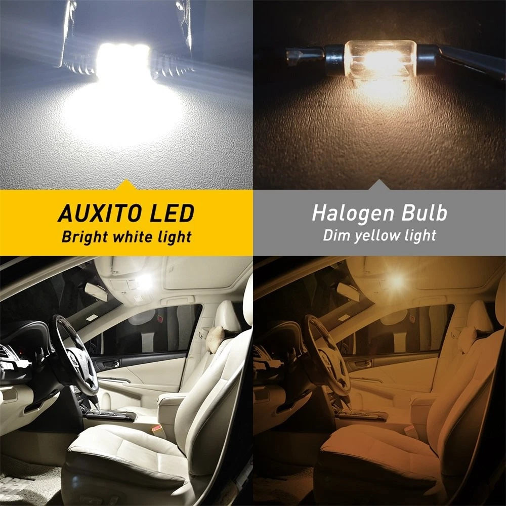 6X 6500K White 31mm-36mm LED Dome Map Lights for (6411)