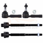 Set of 4 Inner & Outer Tie Rod Ends for Dodge Dakota (2005–2010)