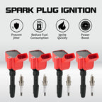 Set of 4 Ignition Coils + Plugs for Audi A3 A4 Q3 Q5 VW Beetle Golf Jetta Tiguan (2010–2020) UF765
