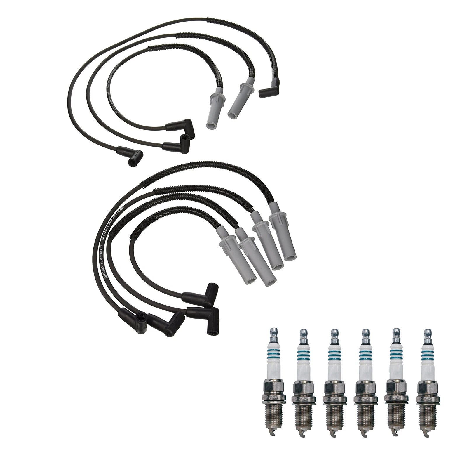 Denso 7mm Wire Set & 6 Iridium Power Spark Plugs for Dodge 3.9 V6