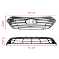 Set of 2 Front Upper & Lower Bumper Grille for Hyundai Santa Fe Sport (2017–2018)