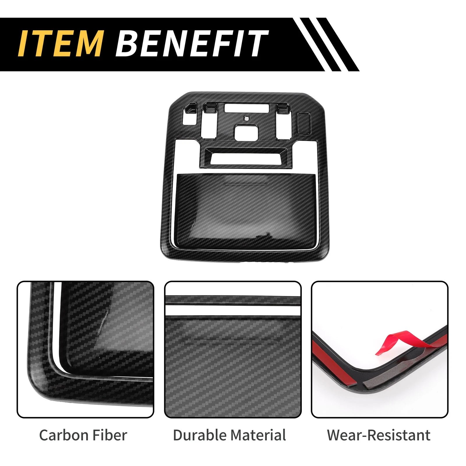 Carbon Fiber Front Roof Reading Light Cover for Toyota Tundra (2022–2024)