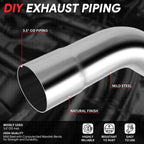 8pcs 3.5" OD 16-Gauge Slip-Fit Exhaust Piping Bends for DIY Projects