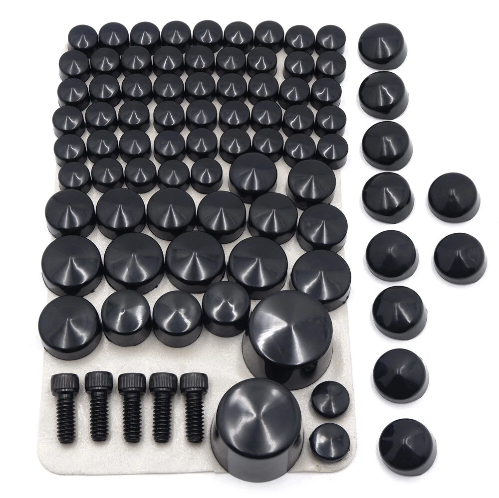 Bolts Toppers Caps for Harley Softail Twin Cam (2007–2010) Black