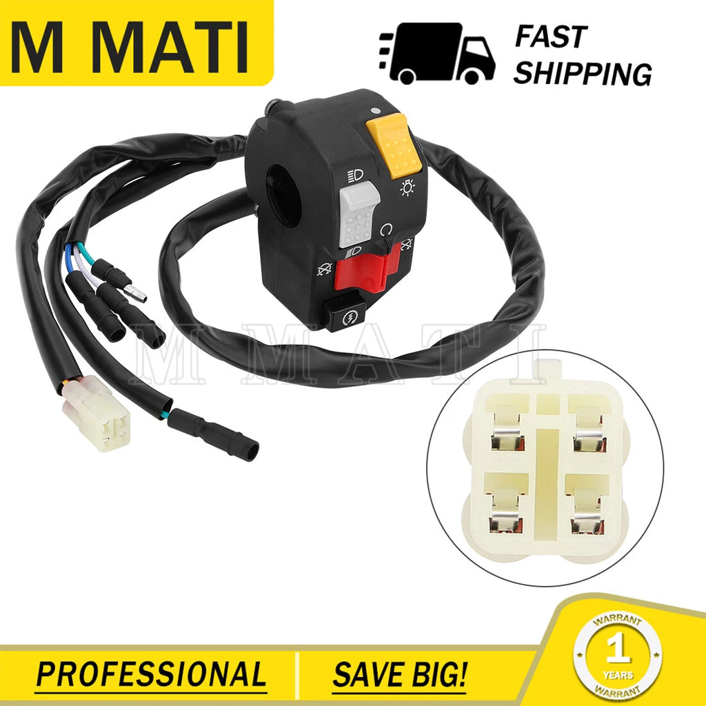Left Handlebar Start Stop Switch for Honda Recon 250 TRX250 (1997–2004)