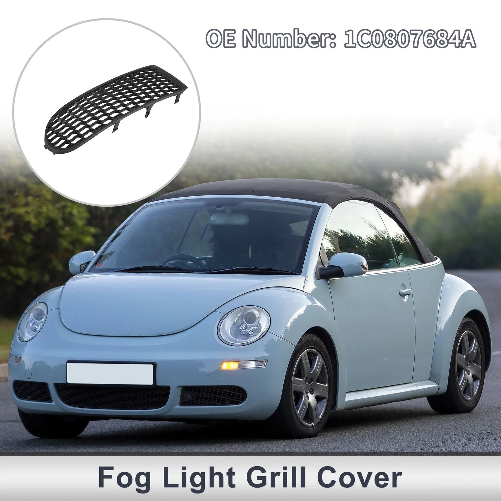 1 Pc Fog Light Grill for Volkswagen Beetle (2006–2010) No. 1C0807684A