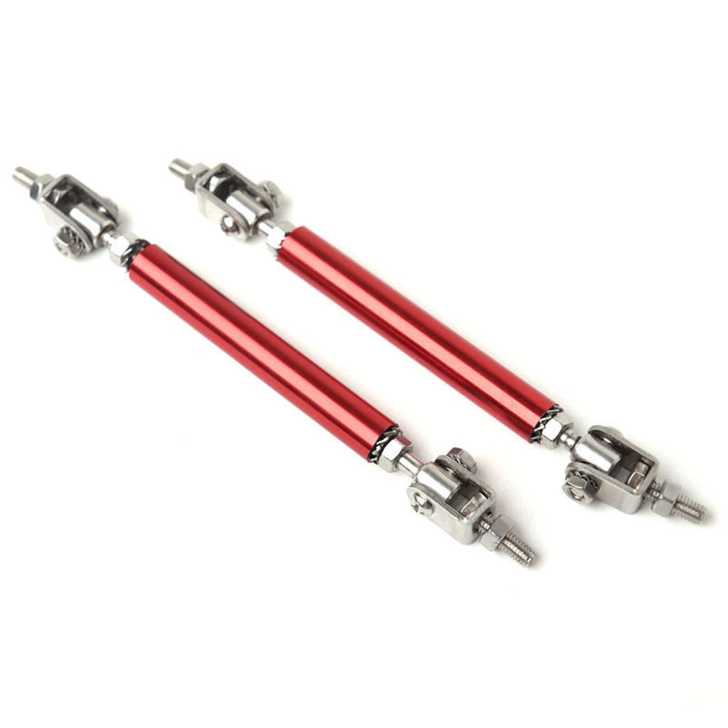 Red Adjustable Front Bumper Lip Splitter Strut Rod Tie Support Bar for Universal (2pc) (2000-2020)