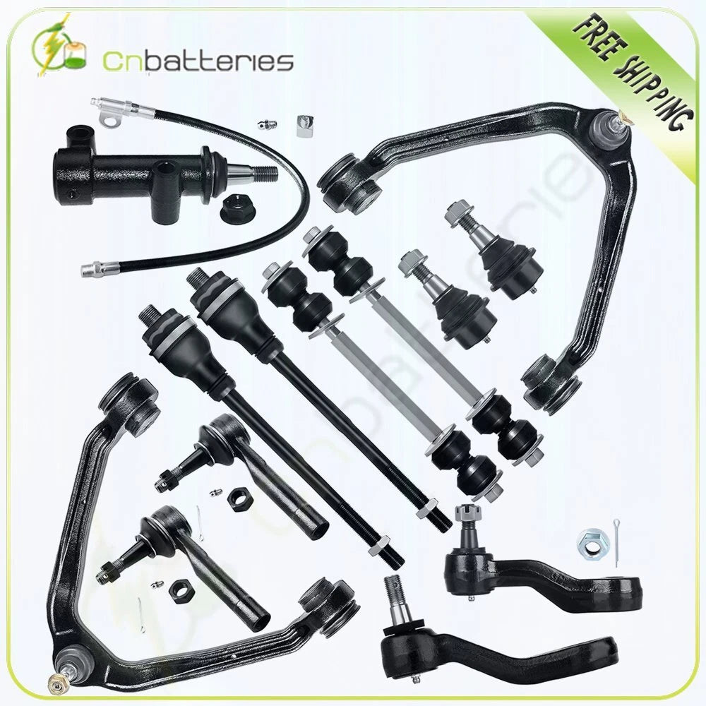13pc Suspension Kit Control Arms Tie Rods for GMC Sierra 1500 4WD (2001–2006)
