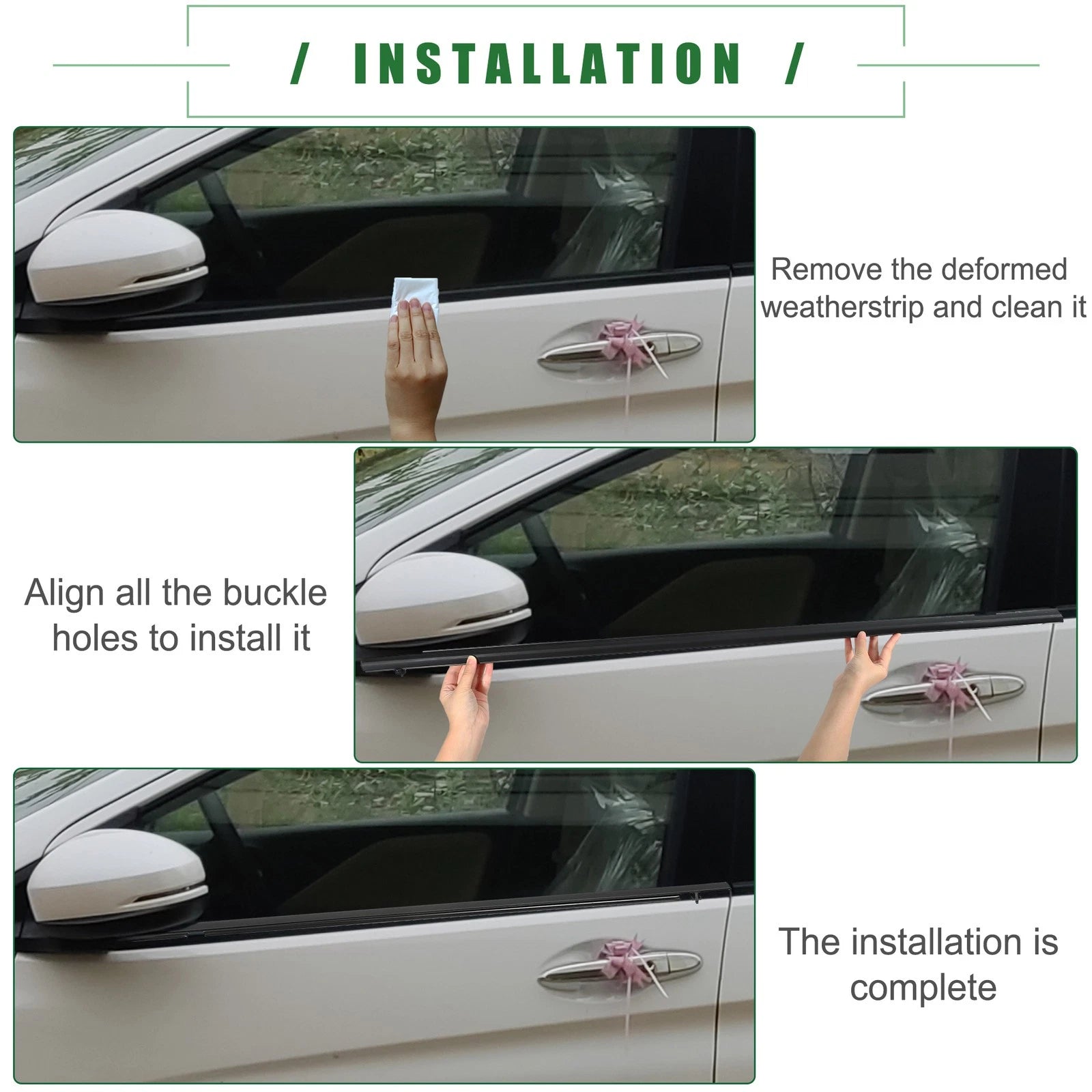 Set of 4 Weatherstrip Window Trim Seal Belt for Honda Civic 