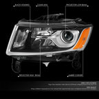 Driver Left Projector Headlight Lamp for Jeep Grand Cherokee (2014–2016)
