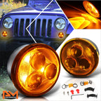 2X Amber Lens Front Bumper LED Turn Signal Lights for Jeep Wrangler JK (2007–2018)