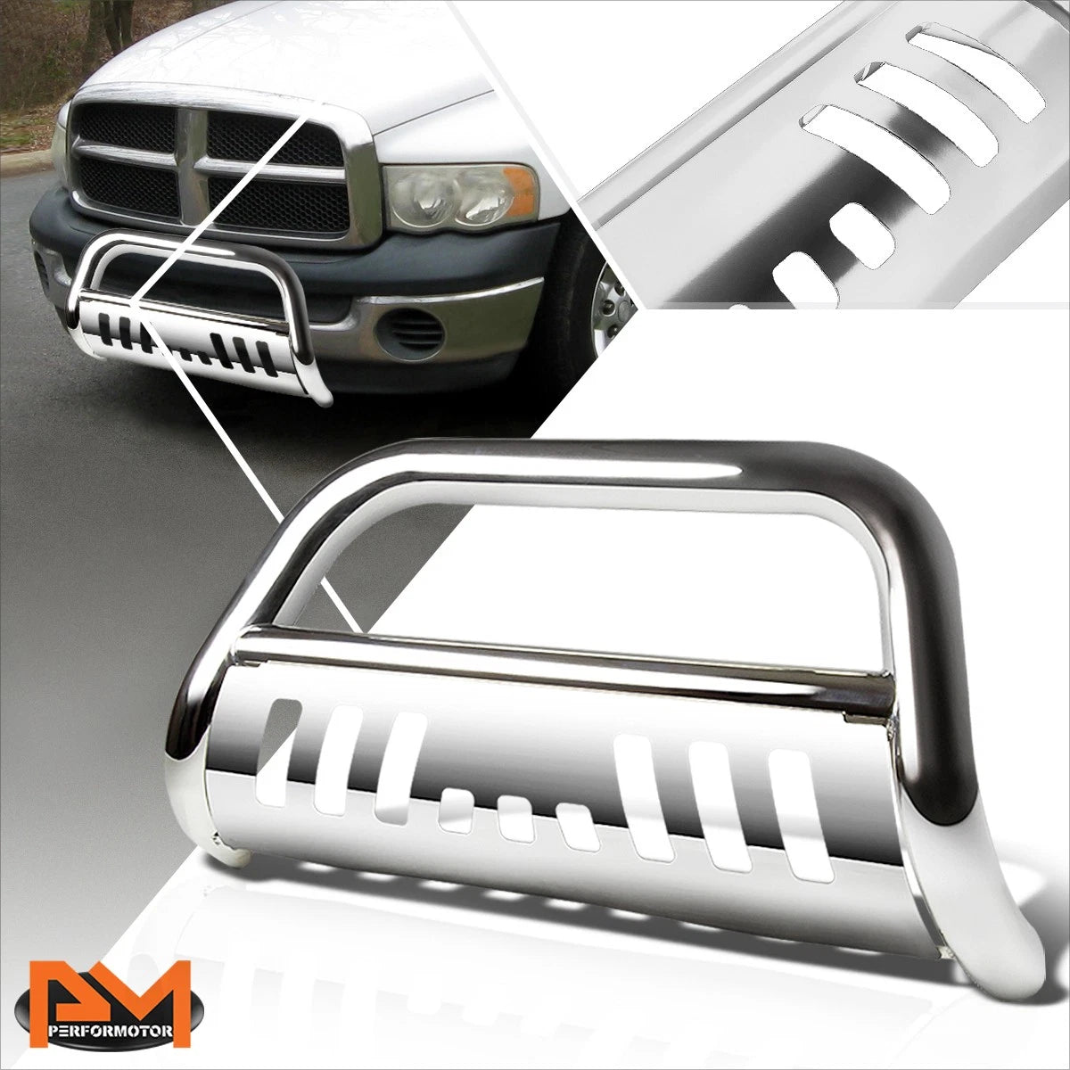 3" Chrome Bull Bar Bumper Grille Guard for Dodge Ram 1500-3500 (2002–2009)