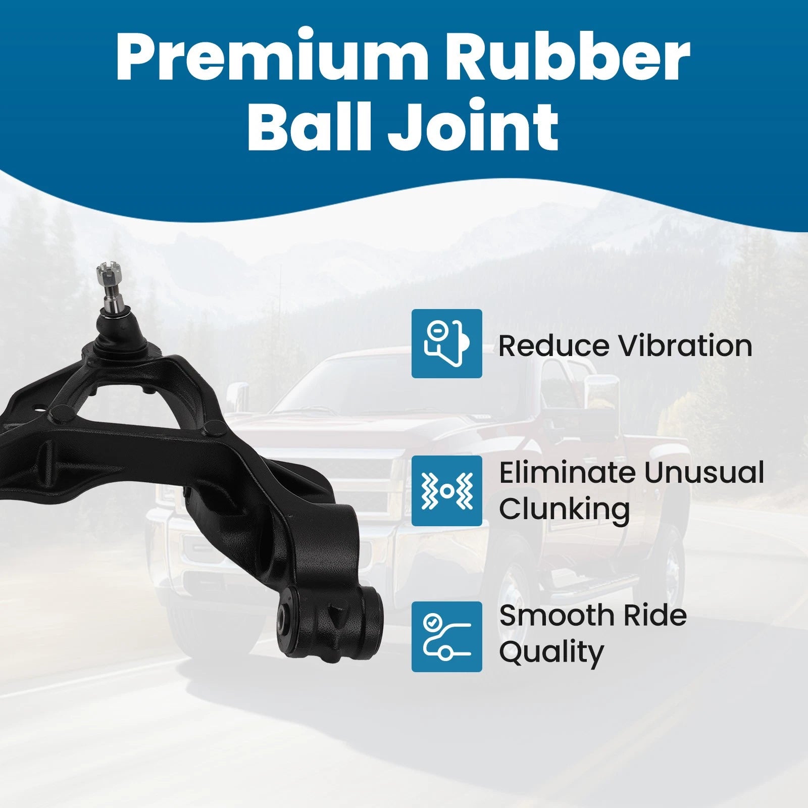 2X Front Lower Control Arms with Ball Joints for Silverado Sierra 2500 HD (2011-2019)
