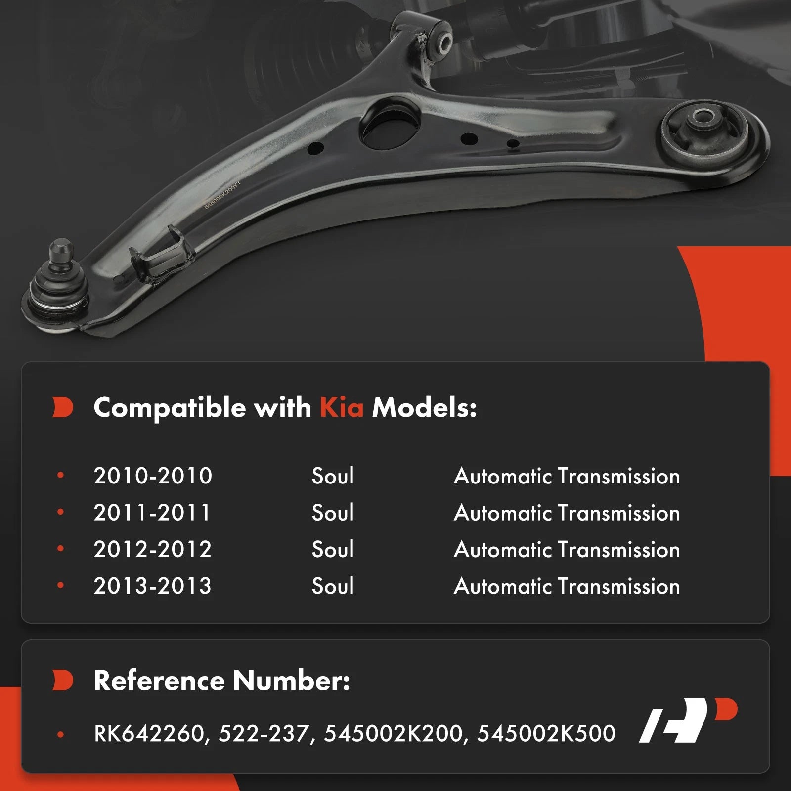 Front Left Lower Control Arm with Ball Joint for Kia Soul (2010-2013)