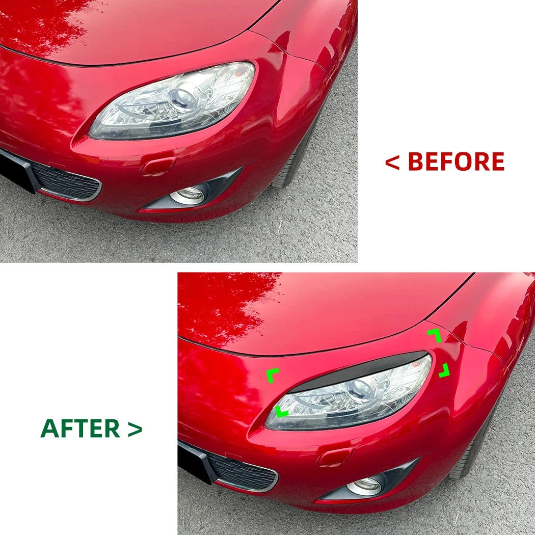 2X Front Headlight Eyelid Trim for Mazda MX-5 NC Miata (2009–2015)