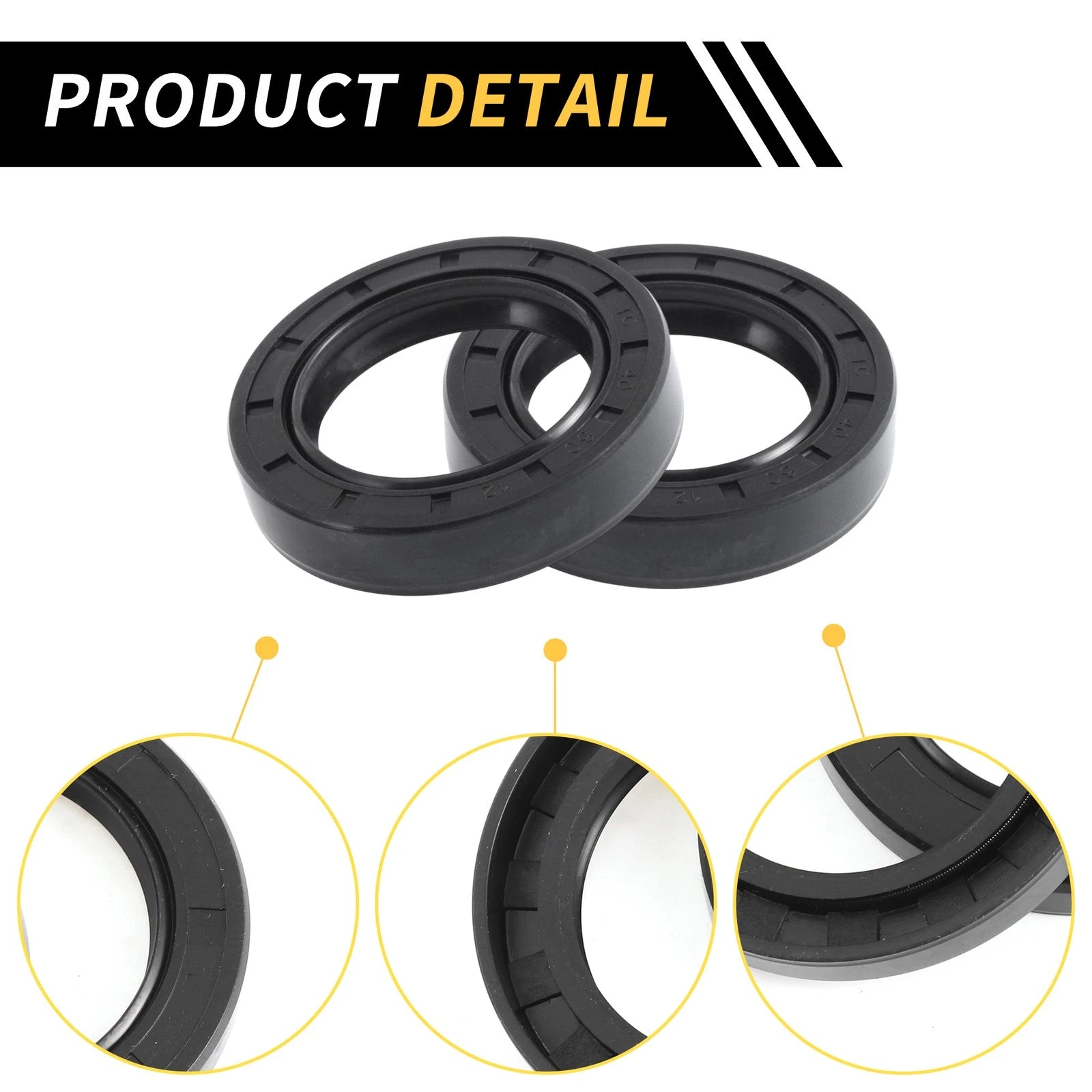 Set of 5 Oil Seal Ring for Rotary Shaft 40x60x12mm NBR Rubber