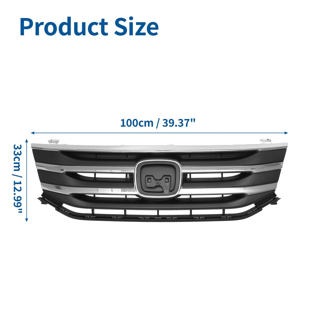 Front Upper Bumper Grille for Honda Odyssey (2011–2012) Chrome