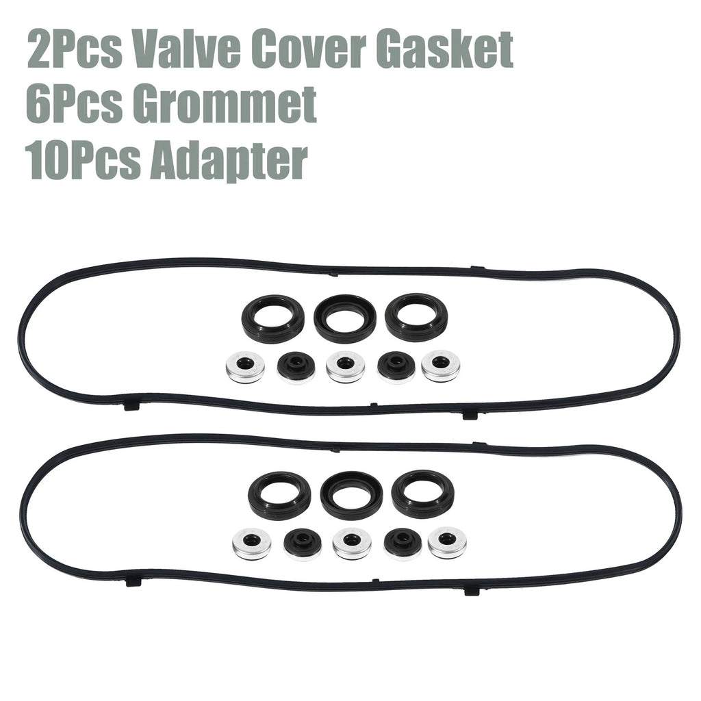 Set of 2 Valve Cover Gaskets for Honda Odyssey (2005–2009) VS50607R Rubber Black