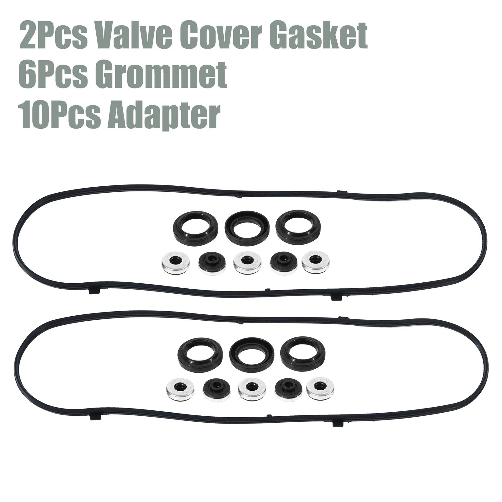 Set of 2 Valve Cover Gaskets for Honda Odyssey (2005–2009) VS50607R Rubber Black