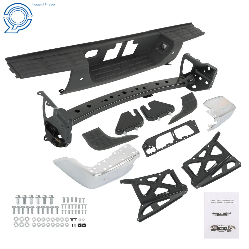 Steel Chrome Rear Step Bumper for Toyota Tundra (2014–2021)