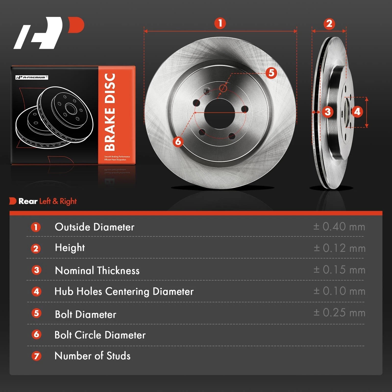 Rear Disc Brake Rotors for Ford Explorer Taurus Flex Lincoln (2013-2019)