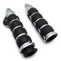 Chrome 25mm Bullet Handlebar Grip Rubber Throttle Boss for Harley Fat Boy