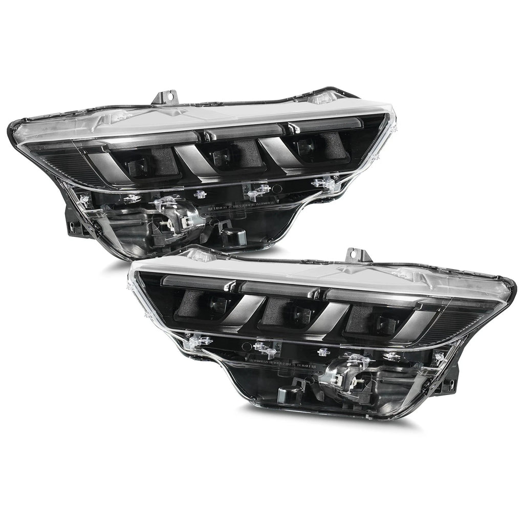Full LED Headlight Pair for Ford Mustang (2024–2026) Black w/Bulb DRL