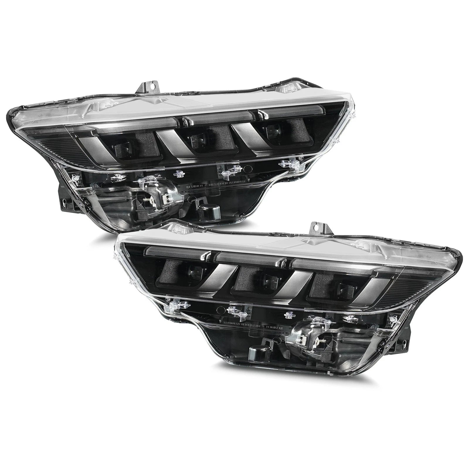 Full LED Headlight Pair for Ford Mustang (2024–2026) Black w/Bulb DRL