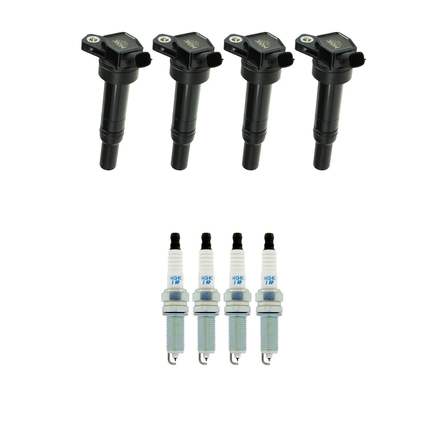Set of 4 NGK Ignition Coils & Iridium Spark Plugs for Elantra Forte Soul Tucson (L4)