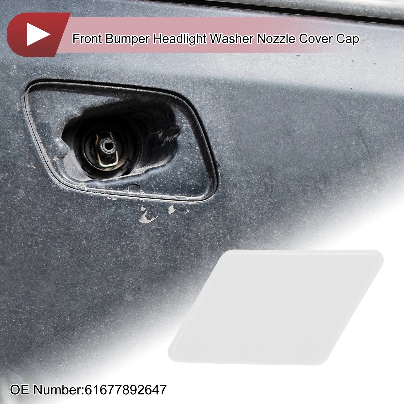 Bumper Headlight Washer Nozzle Cover Cap No. 61677892647 for BMW 335d (2007–2013)