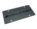 Black Metal License Plate with 3D Ford Explorer Script for Ford Explorer (2011–2019)