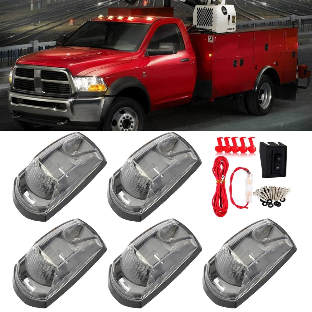 5X LED Cab Marker Roof Running Light Amber for Ford F250 (2017–2019)