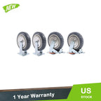 Set of 4 Heavy Duty Rubber Caster Wheels 8" (2 Swivel, 2 Fixed) 440Lbs