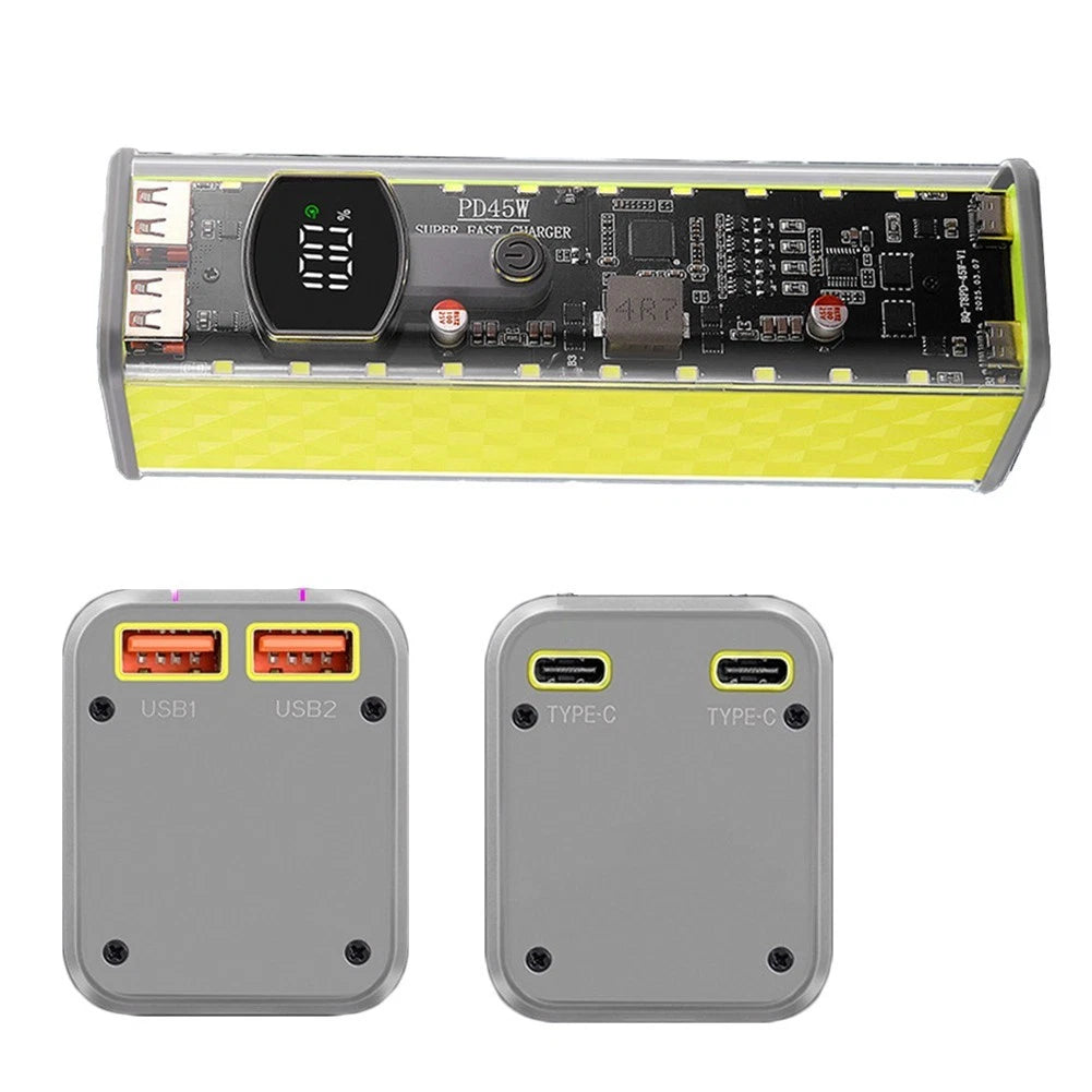 Portable Power Bank Enclosure 22 5W Transparent ABS Case