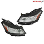 Set of 2 Halogen Headlights for Chevrolet Traverse (2013–2017) Black Chrome