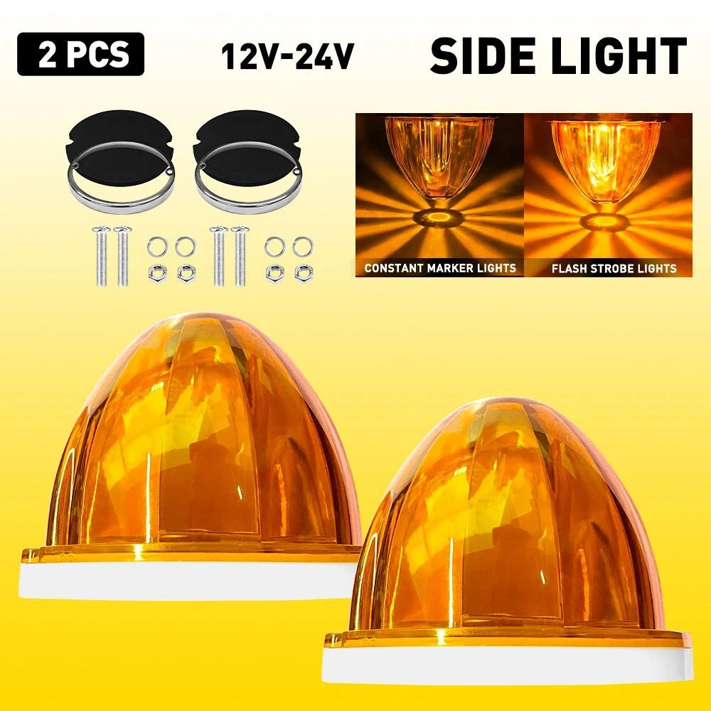 2X Amber Flash Watermelon Light for Universal Truck Trailer (EXV)