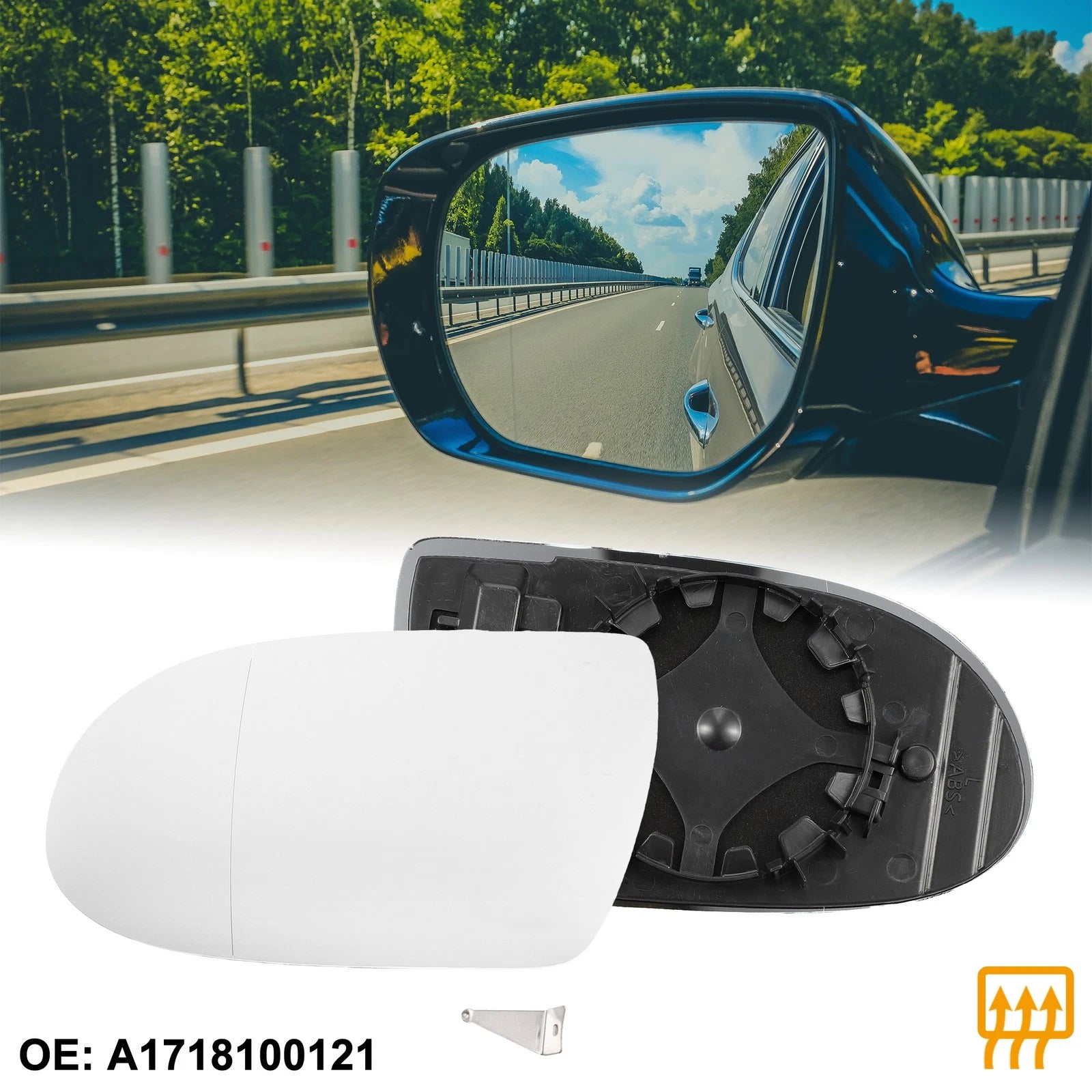 Heated Rearview Mirror Glass for Mercedes-Benz SL500 SL550 (2003–2009)