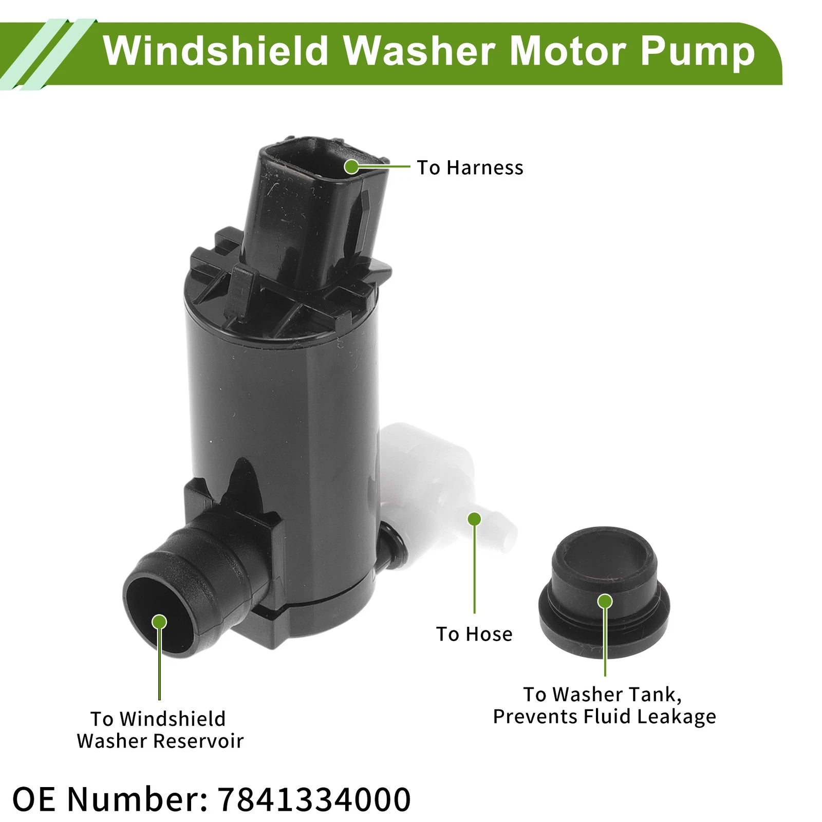 Windshield Washer Pump w/Grommet for Kia Sedona (2002–2005)