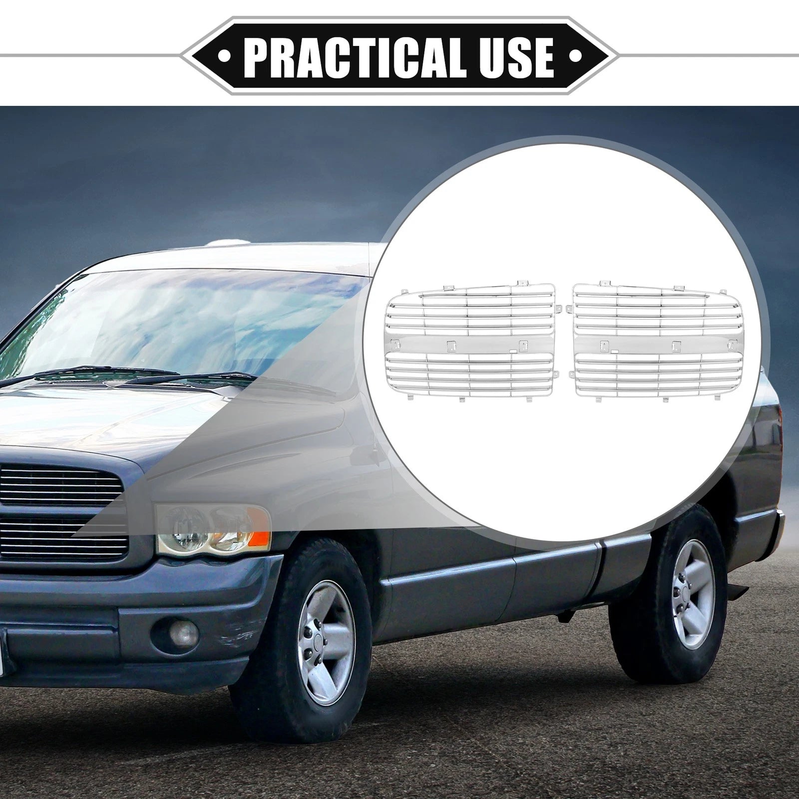 1 Pair Front Grille Assembly for Dodge Ram 3500 (2003–2005)