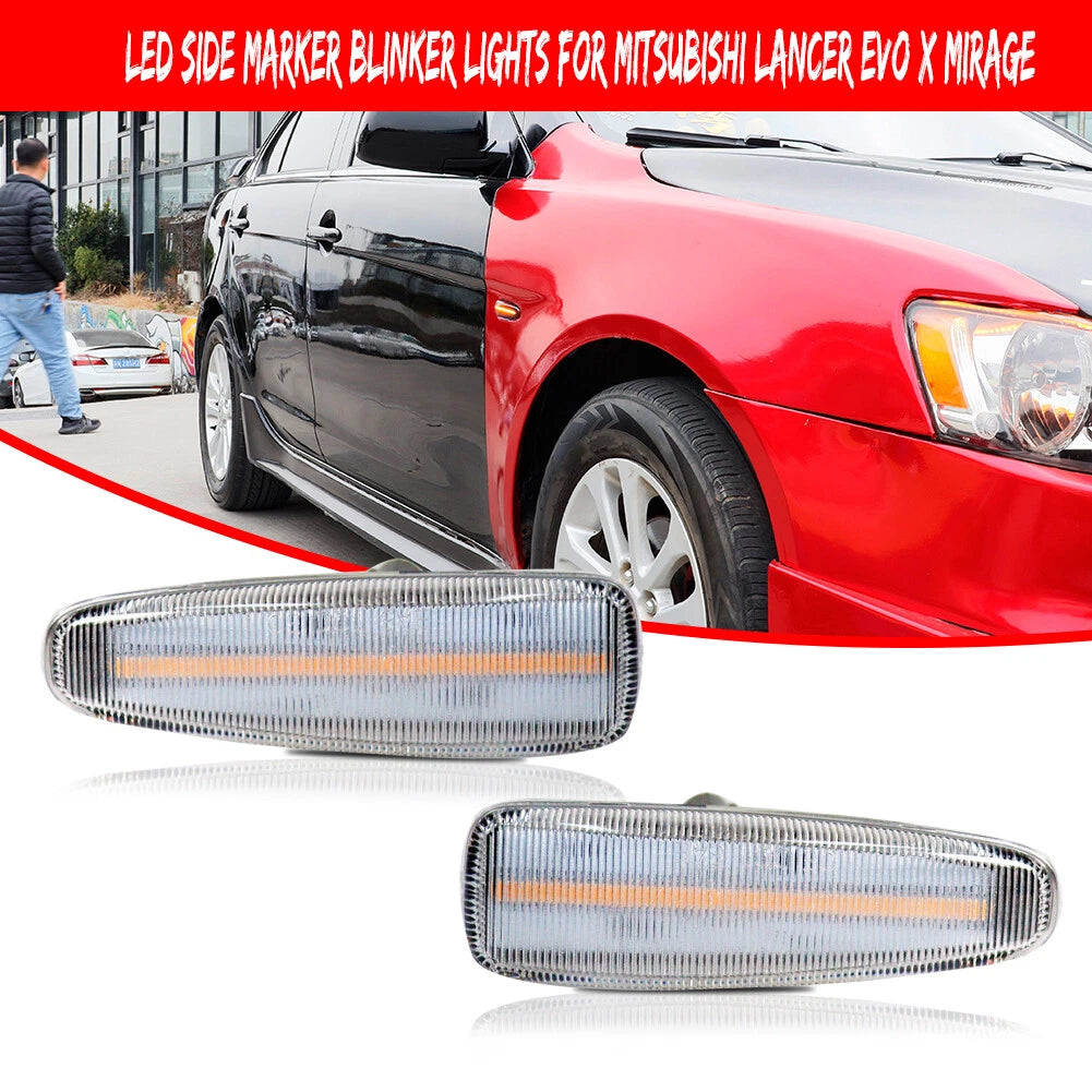 Amber LED Front Side Marker Signal Lights for Mitsubishi Lancer EVO X
