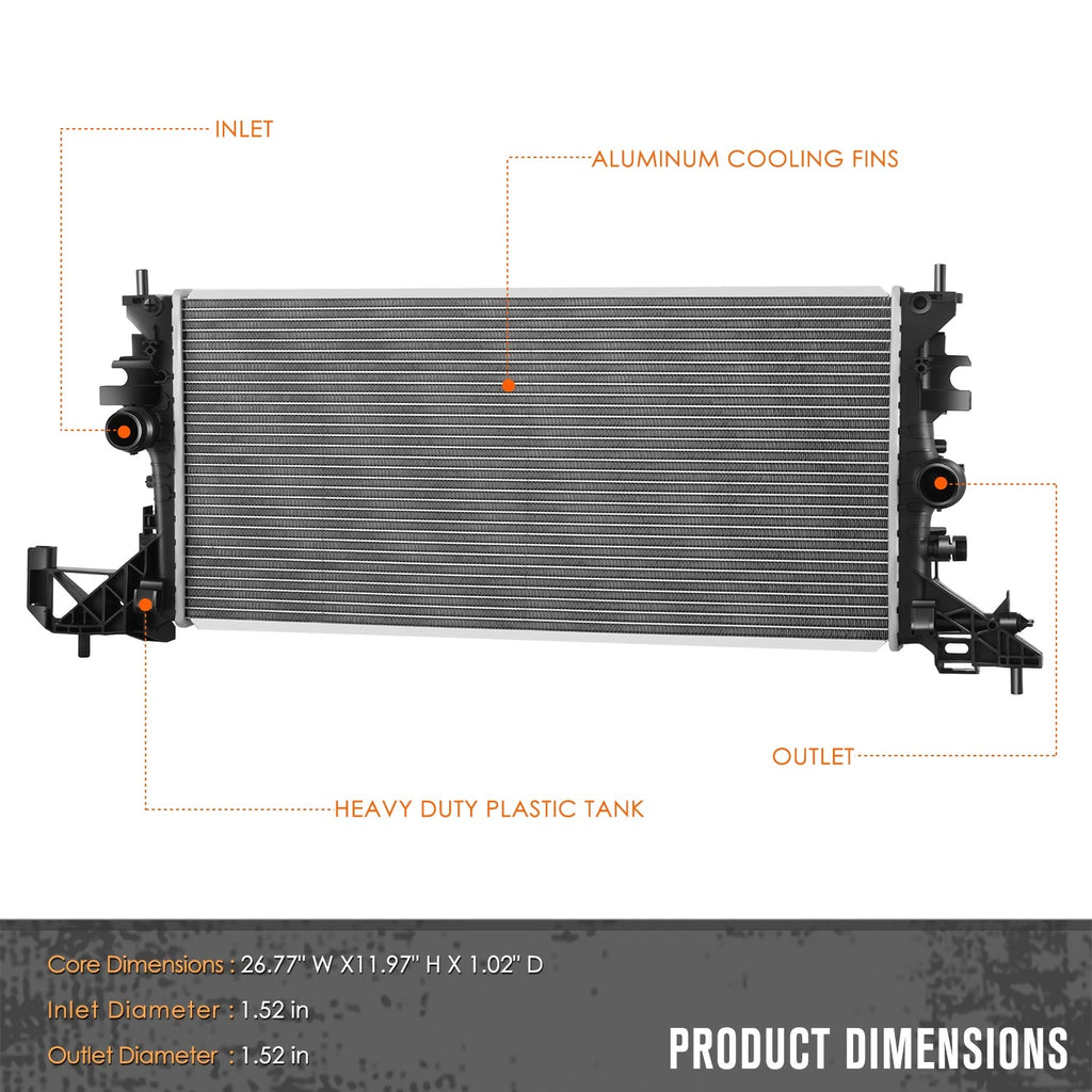 Aluminum Cooling Radiator DPI-13684 for Chevy Cruze (2016–2019)