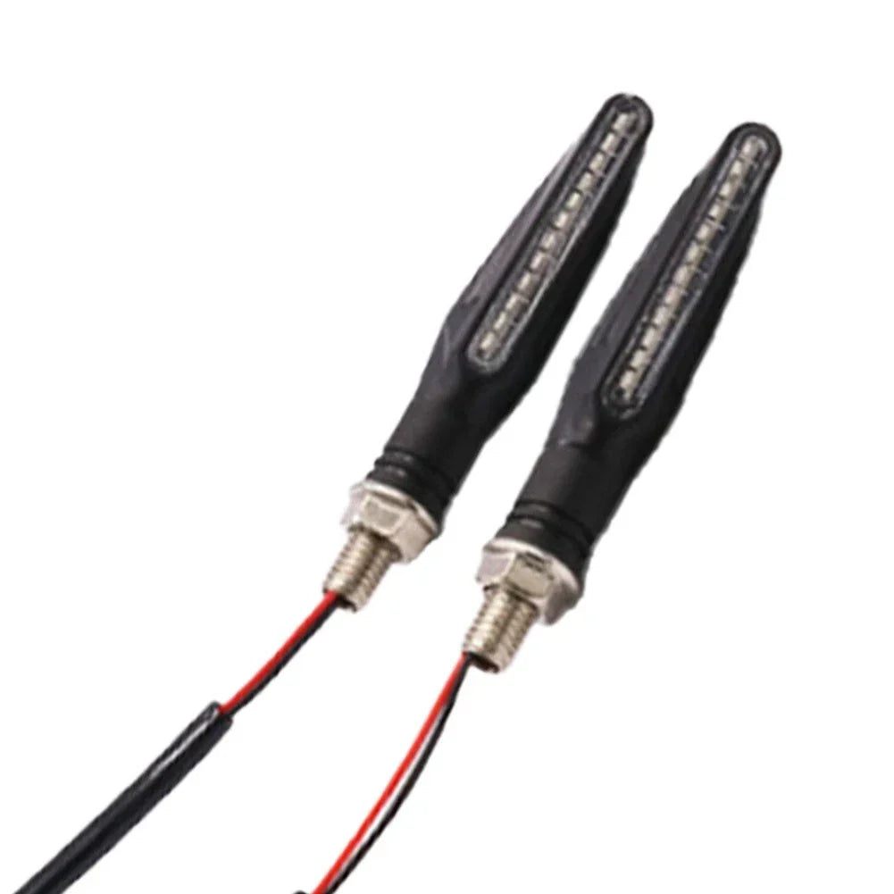 2 x Motorcycle Indicator Lights Amber Flowing Sequential Design