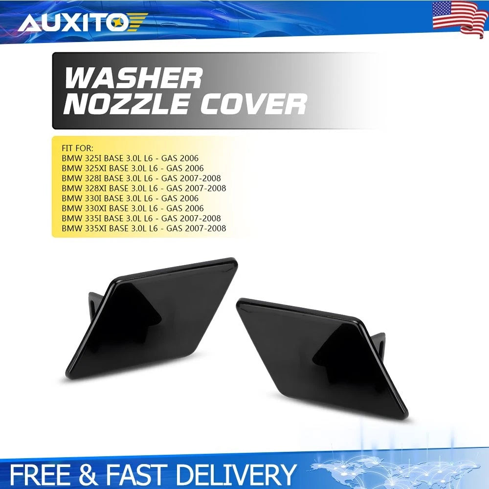 2X Headlight Washer Covers for BMW 3 Series E90 (2006–2008)