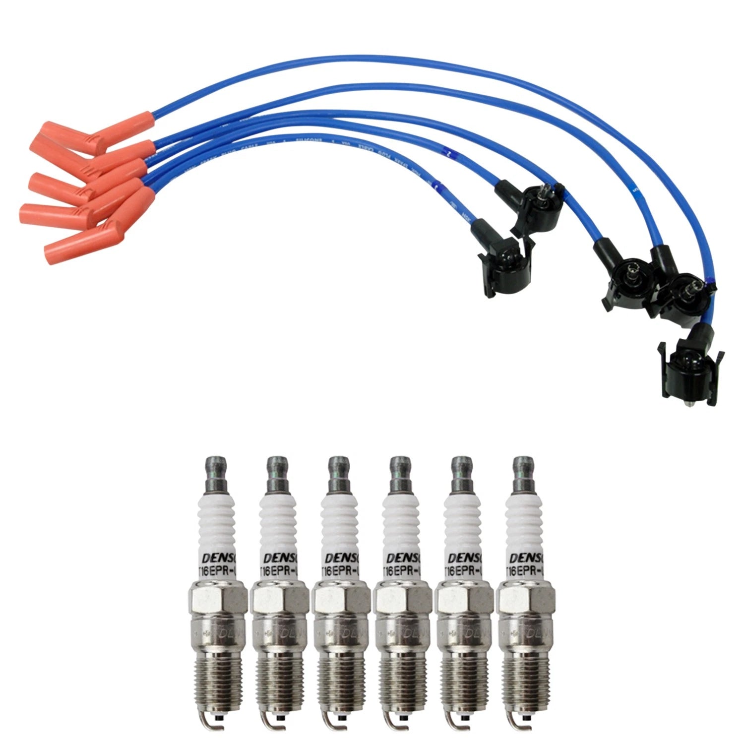NGK Wire Set & Denso Spark Plugs Kit for Aerostar Explorer Ranger (V6)