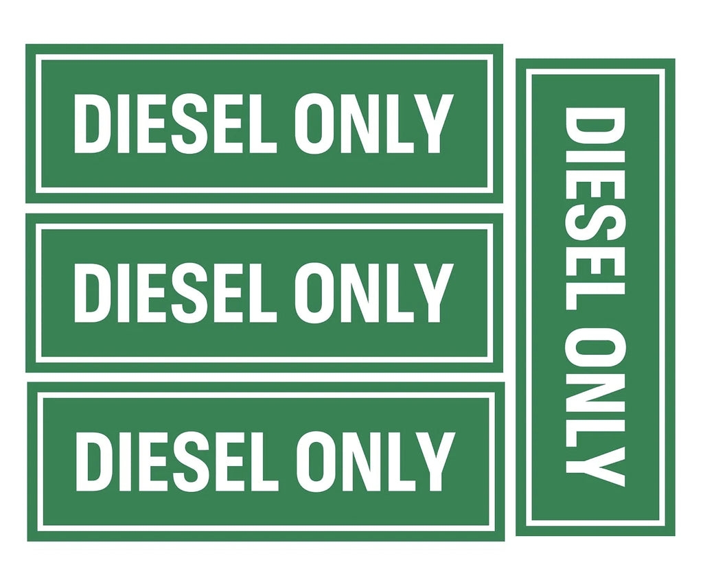 2" x 6" Diesel Only Vinyl Stickers for Trucks (Safety Decals)