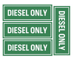 2" x 6" Diesel Only Vinyl Stickers for Trucks (Safety Decals)