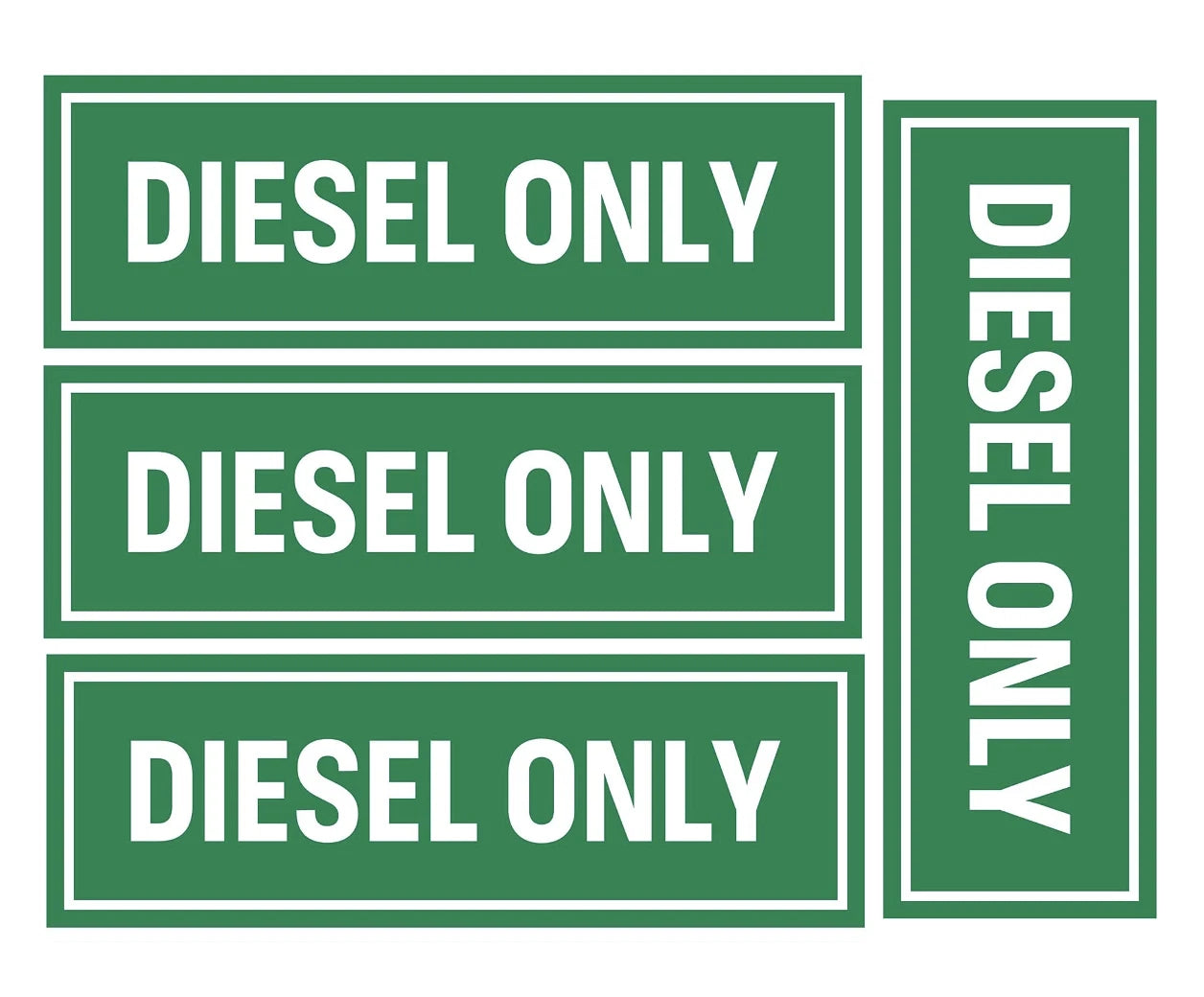 2" x 6" Diesel Only Vinyl Stickers for Trucks (Safety Decals)