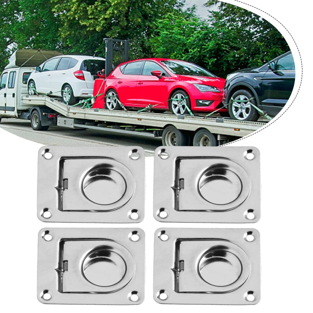 Set of 4 Stainless Steel D Rings for Cargo in Boats and Trailers