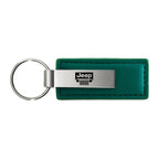 Grille on Green Leather Keychain - Officially Licensed for Jeep